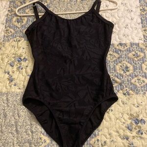 Capezio leaf design black adult leotard